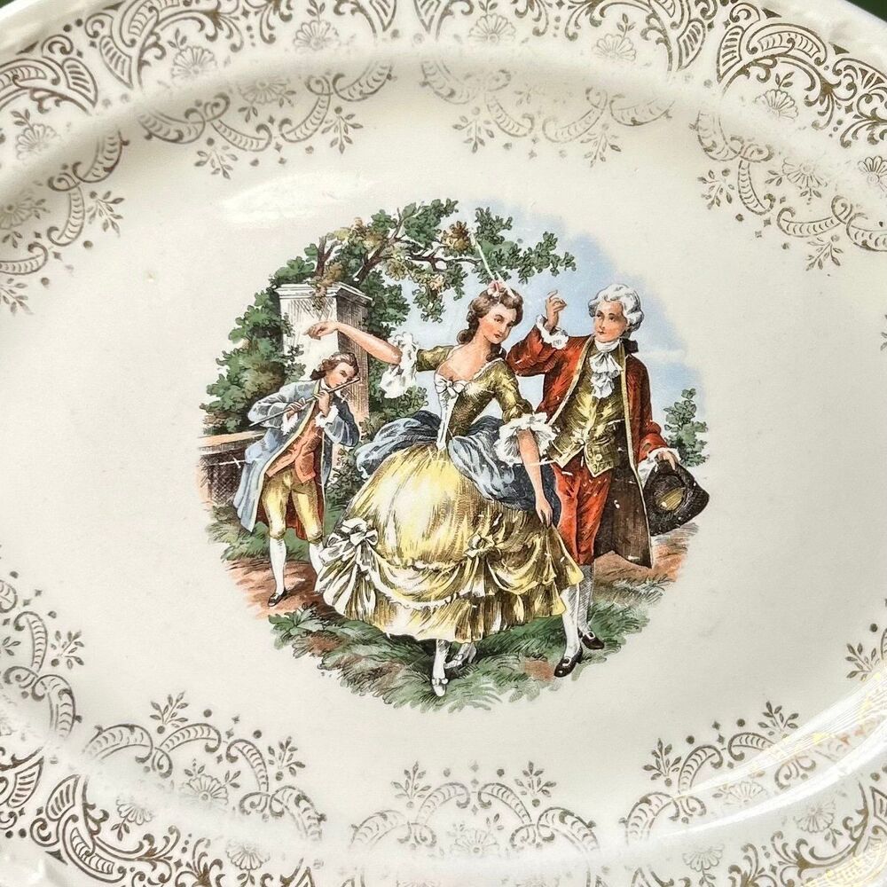 VTG Colonial Dance Oval Platter Plate Kitchenware Display Accent - Picture 2 of 8
